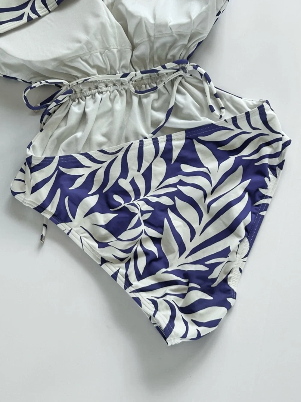 Kate Spade Tropical Foliage Cinch Front One Piece Swimsuit Blue Berry Women’s S